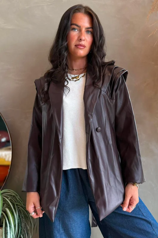 Benatar Pleat Shoulder Jacket Deep Burgundy